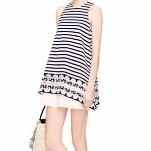 THAKOON Lace Trimmed Cotton Pique Mini Dress